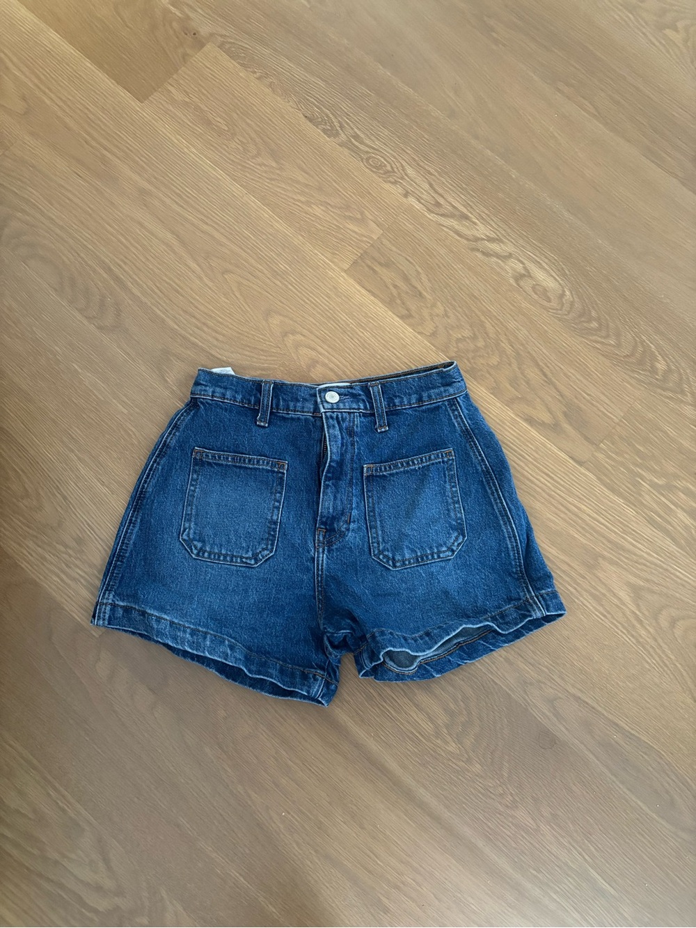 Reformation Alyssa High-Waist Blue Denim Shorts